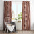 Hawaii Maile Lei Window Curtain With Brown Monstera Pattern