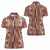 Hawaii Maile Lei Women Polo Shirt With Brown Monstera Pattern