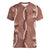 Hawaii Maile Lei Women V-Neck T-Shirt With Brown Monstera Pattern