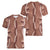 Hawaii Maile Lei Women V-Neck T-Shirt With Brown Monstera Pattern