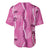 Hawaii Maile Lei Baseball Jersey With Pink Monstera Pattern