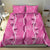 Hawaii Maile Lei Bedding Set With Pink Monstera Pattern