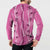 Hawaii Maile Lei Button Sweatshirt With Pink Monstera Pattern