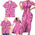 Hawaii Maile Lei Family Matching Short Sleeve Bodycon Dress and Hawaiian Shirt With Pink Monstera Pattern