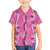 Hawaii Maile Lei Family Matching Short Sleeve Bodycon Dress and Hawaiian Shirt With Pink Monstera Pattern