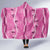 Hawaii Maile Lei Hooded Blanket With Pink Monstera Pattern