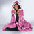 Hawaii Maile Lei Hooded Blanket With Pink Monstera Pattern