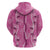 Hawaii Maile Lei Hoodie With Pink Monstera Pattern