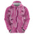 Hawaii Maile Lei Hoodie With Pink Monstera Pattern