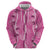 Hawaii Maile Lei Hoodie With Pink Monstera Pattern