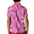 Hawaii Maile Lei Kid Polo Shirt With Pink Monstera Pattern