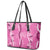 Hawaii Maile Lei Leather Tote Bag With Pink Monstera Pattern