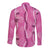 Hawaii Maile Lei Long Sleeve Button Shirt With Pink Monstera Pattern