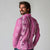 Hawaii Maile Lei Long Sleeve Polo Shirt With Pink Monstera Pattern