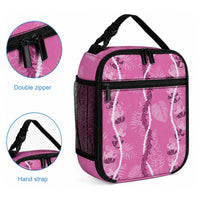 Hawaii Maile Lei Lunch Bag With Pink Monstera Pattern LT05 - Polynesian Pride