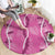 Hawaii Maile Lei Round Carpet With Pink Monstera Pattern