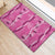 Hawaii Maile Lei Rubber Doormat With Pink Monstera Pattern