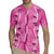 Hawaii Maile Lei Rugby Jersey With Pink Monstera Pattern