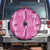 Hawaii Maile Lei Spare Tire Cover With Pink Monstera Pattern