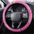 Hawaii Maile Lei Steering Wheel Cover With Pink Monstera Pattern