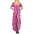 Hawaii Maile Lei Summer Maxi Dress With Pink Monstera Pattern