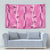 Hawaii Maile Lei Tapestry With Pink Monstera Pattern