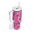 Hawaii Maile Lei Tumbler With Handle With Pink Monstera Pattern