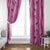 Hawaii Maile Lei Window Curtain With Pink Monstera Pattern