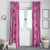 Hawaii Maile Lei Window Curtain With Pink Monstera Pattern