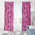 Hawaii Maile Lei Window Curtain With Pink Monstera Pattern