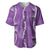 Hawaii Maile Lei Baseball Jersey With Violet Monstera Pattern