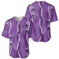 Hawaii Maile Lei Baseball Jersey With Violet Monstera Pattern