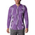 Hawaii Maile Lei Button Sweatshirt With Violet Monstera Pattern