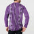 Hawaii Maile Lei Button Sweatshirt With Violet Monstera Pattern