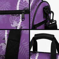 Hawaii Maile Lei Duffle Bag With Violet Monstera Pattern LT05 - Polynesian Pride
