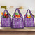 Hawaii Maile Lei Grocery Bag With Violet Monstera Pattern