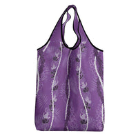 Hawaii Maile Lei Grocery Bag With Violet Monstera Pattern