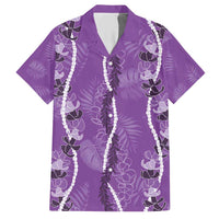 Hawaii Maile Lei Hawaiian Shirt With Violet Monstera Pattern
