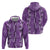 Hawaii Maile Lei Hoodie With Violet Monstera Pattern