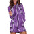 Hawaii Maile Lei Hoodie Dress With Violet Monstera Pattern