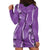 Hawaii Maile Lei Hoodie Dress With Violet Monstera Pattern