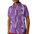 Hawaii Maile Lei Kid Polo Shirt With Violet Monstera Pattern