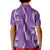 Hawaii Maile Lei Kid Polo Shirt With Violet Monstera Pattern