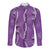 Hawaii Maile Lei Long Sleeve Button Shirt With Violet Monstera Pattern