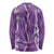 Hawaii Maile Lei Long Sleeve Shirt With Violet Monstera Pattern