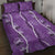 Hawaii Maile Lei Quilt Bed Set With Violet Monstera Pattern