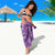 Hawaii Maile Lei Sarong With Violet Monstera Pattern