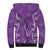 Hawaii Maile Lei Sherpa Hoodie With Violet Monstera Pattern