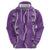 Hawaii Maile Lei Zip Hoodie With Violet Monstera Pattern