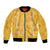 Hawaii Maile Lei Bomber Jacket With Yellow Monstera Pattern